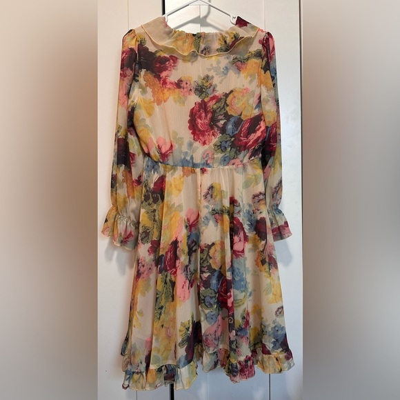 O.P.T Floral‎ Print Ruffle Tiered Midi Dress size S - Picture 5 of 11